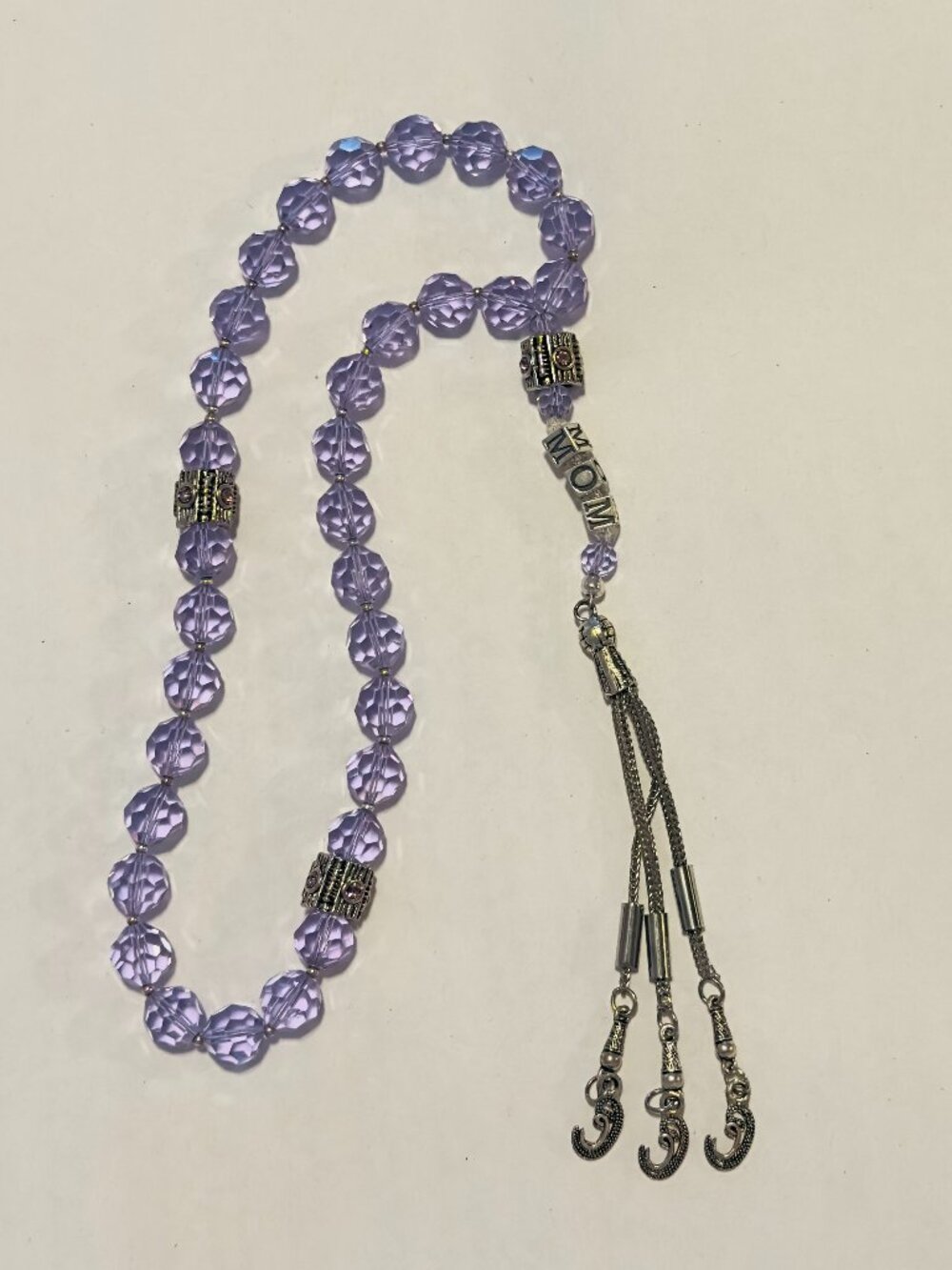 Custom Swarovski Crystal/Sterling Silver Mom Tasbih